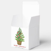 籐のバスケットにクリスマスツリーのメリークリスマス フェイバーボックス (オープン)