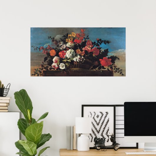 籐の花かご ポスター (ホームオフィス)