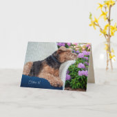 籐椅子の誕生日のウェルシュテリア カード (黄色い花)