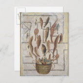 籠から逃げる魚の姿を描いた舗装 ポストカード (正面/裏面)