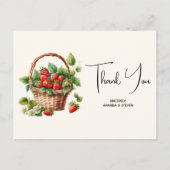 籠に入ったフレッシュイチゴ　サンキュー ポストカード (正面)