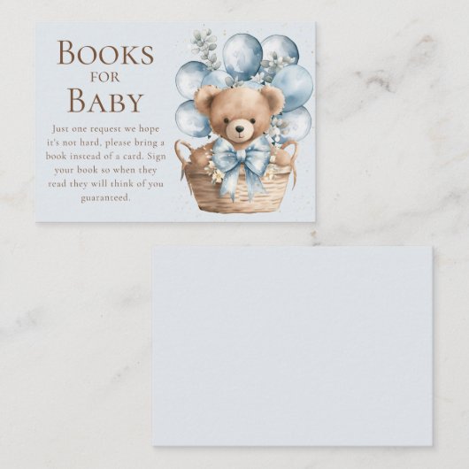 籠の本で熊のベビーを待つ エンクロージャーカード (正面/裏面)