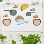 米と豆のキッチンハンドタオル キッチンタオル (折り畳み)