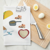 米と豆のキッチンハンドタオル キッチンタオル (四つ折り)