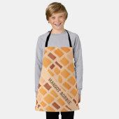 米の幾何学模様カラフルをパーソナライズされた処理 エプロン (着用した状態)