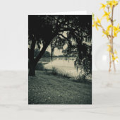 米の池の景色 カード (黄色い花)