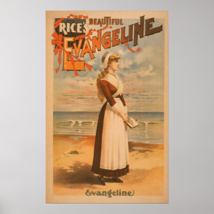 米の海の美しいEvangelineの女性 ポスター