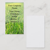 米の熟した耳を搭載する緑豊かな緑の米分野 名刺 (正面/裏面)