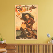 米の美しいエヴァンジェリン「ローン漁師」 キャンバスプリント (インサイチュ (リビング))