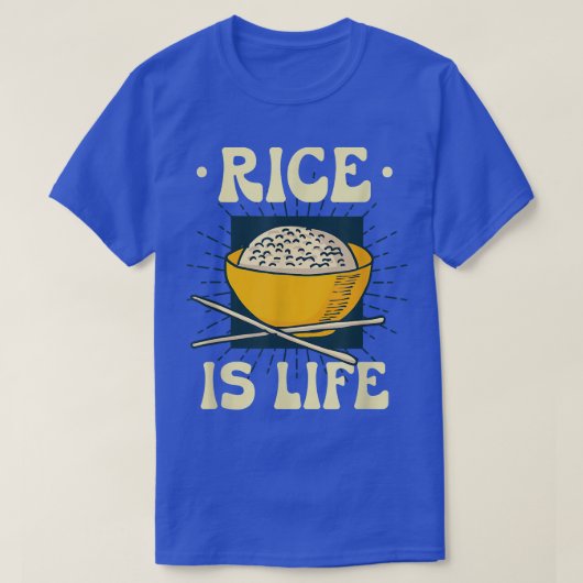 米は私にとって命である食べ物料理チャーハン Tシャツ (デザイン正面)