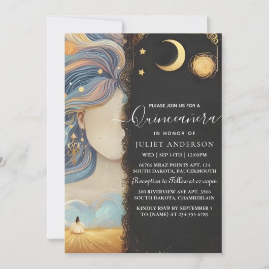 米ダークおもしろいスタープロムスターリーナイトスカイキンセアニェラ 招待状 (正面)