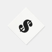 米ドルサイン |ステンシシンプルルアルファベット スタンダードカクテルナプキン (角)