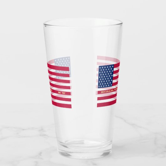 米パーソナライズされた国モノグラムの旗ビール タンブラーグラス (右)