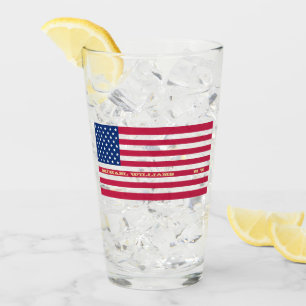 米パーソナライズされた国モノグラムの旗ビール タンブラーグラス
