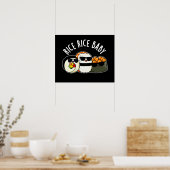 米ベビーおもしろいすしプ転がンダークBG ポスター (キッチン)