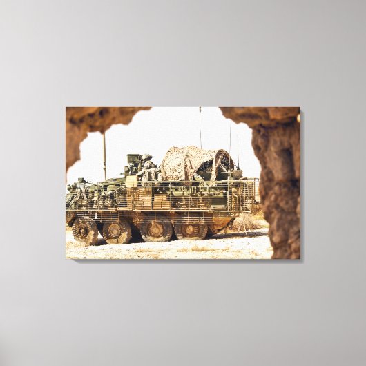 米兵はアフガニーで戦闘監視を行う キャンバスプリント (正面)