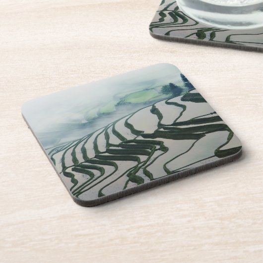 米分野の上の朝の霧 コースター (左側)