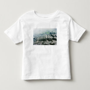 米分野の上の朝の霧 トドラーTシャツ