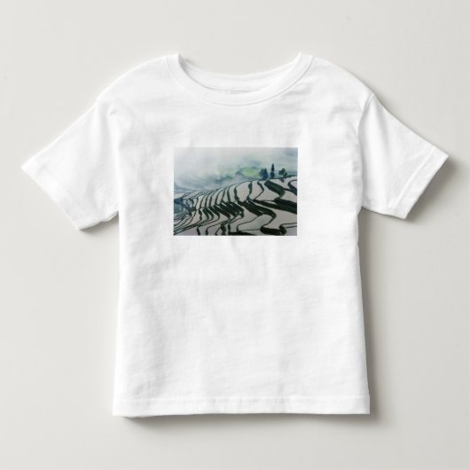 米分野の上の朝の霧 トドラーTシャツ (正面)