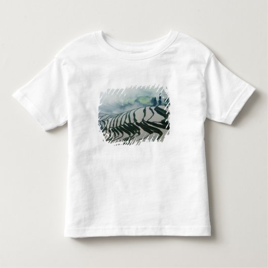 米分野の上の朝の霧 トドラーTシャツ (正面)