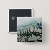 米分野の上の朝の霧 缶バッジ (正面&裏面)