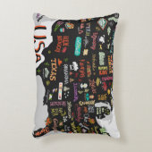 米図解入りの、写真付きの国の地図。州と アクセントクッション (正面(垂直))