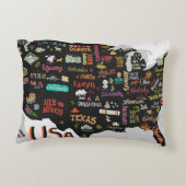 米図解入りの、写真付きの国の地図。州と アクセントクッション (裏面)