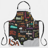 米図解入りの、写真付きの国の地図。州と エプロン (正面)