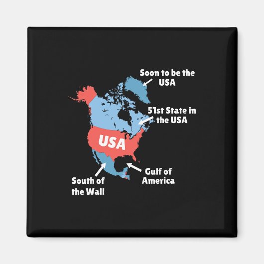 米国おもしろいのトランプの地図 – カナダ マグネット (正面)