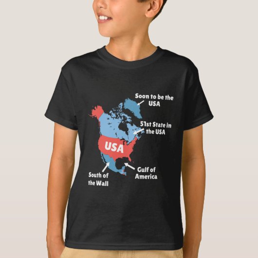 米国おもしろいのトランプの地図 – カナダ Tシャツ (正面)