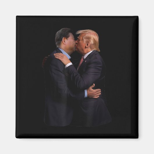 米国おもしろいトランプ大統領と中国大統領キス マグネット (正面)