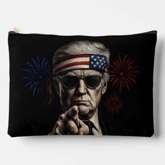 米国おもしろいトランプ湾2025年7月4日 アクセサリーポーチ (正面)