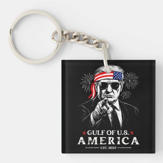 米国おもしろいトランプ湾2025年7月4日 キーホルダー (正面)