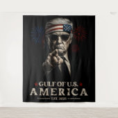 米国おもしろいトランプ湾2025年7月4日 タペストリー (正面)