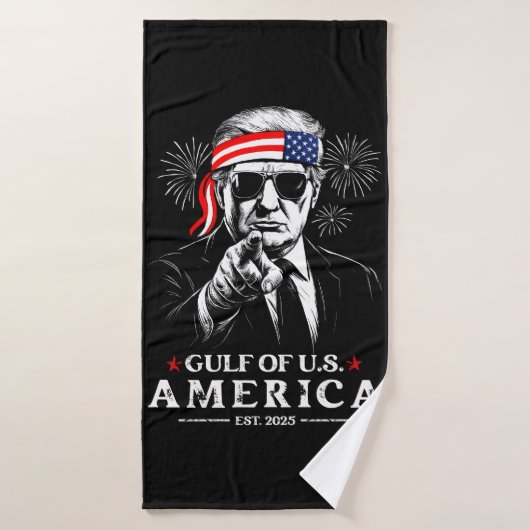 米国おもしろいトランプ湾2025年7月4日 バスタオル (バスタオル)