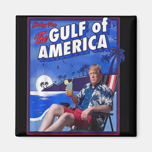 米国おもしろいトランプ湾 マグネット (正面)