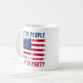 米国おもしろい人民動揺して国旗7月4日 コーヒーマグカップ (正面左)