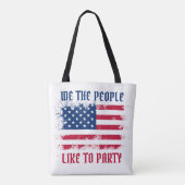 米国おもしろい人民動揺して国旗7月4日 トートバッグ (裏面)