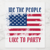 米国おもしろい人民動揺して国旗7月4日 ワインラベル (シングルラベル)