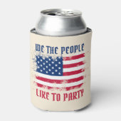 米国おもしろい人民動揺して国旗7月4日 缶クーラー (缶正面)