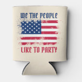 米国おもしろい人民動揺して国旗7月4日 缶クーラー (正面)