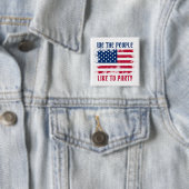 米国おもしろい人民動揺して国旗7月4日 缶バッジ (インサイチュ)