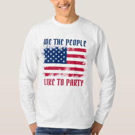 米国おもしろい人民動揺して国旗7月4日 Tシャツ