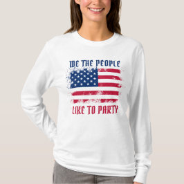 米国おもしろい人民動揺して国旗7月4日 Tシャツ