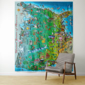 米国おもしろい地図タペストリー タペストリー (インサイチュ)