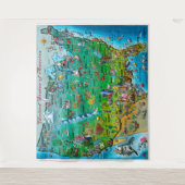 米国おもしろい地図タペストリー タペストリー (正面)