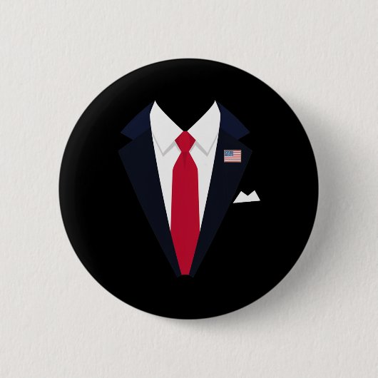 米国おもしろい大統領トランプスーツ簡単ハロウィンコスト 缶バッジ (正面)