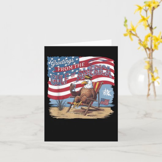 米国おもしろい湾からのトランプの挨拶 カード (黄色い花)