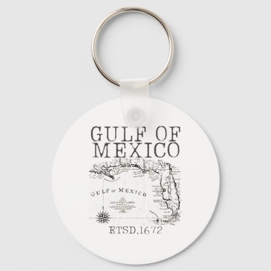 米国おもしろい湾メキシコ湾国旗の地図 キーホルダー (正面)