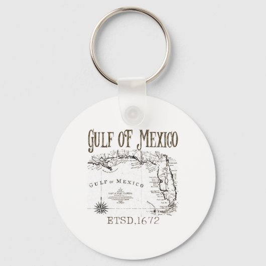 米国おもしろい湾メキシコ湾国旗の地図 キーホルダー (正面)
